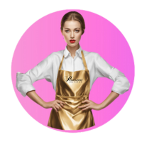 Profesionální kosmetička ve zlaté zástěrce radí jak používat sadu na depilaci voskem.